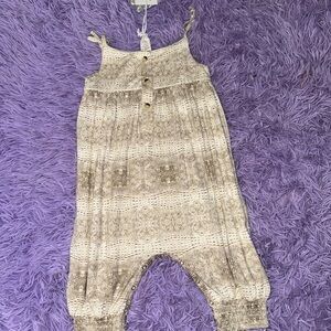 Kate Quinn Cream and Brown Kids Romper